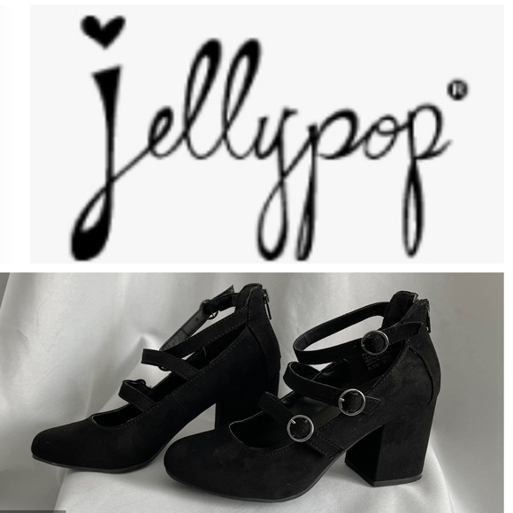 Jellypop Shoes Jellypop Black Pauline Mary Janes Wchunky Heels